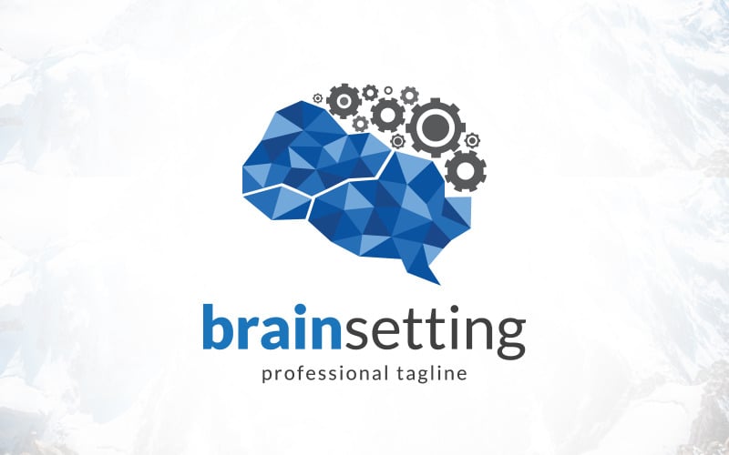 artificial intelligence brain setting logo design original