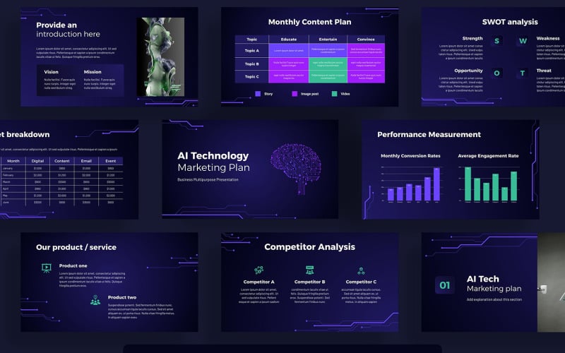 artificial intelligence technology marketing plan powerpoint original
