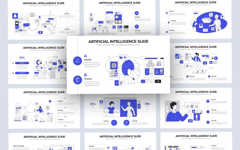 artificial intelligence vector infographic powerpoint template original