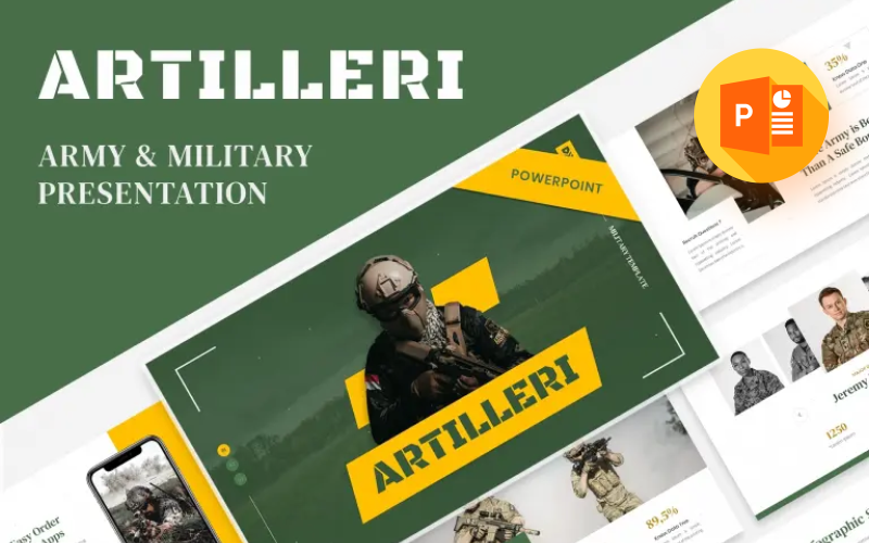 artilleri military amp army powerpoint template original