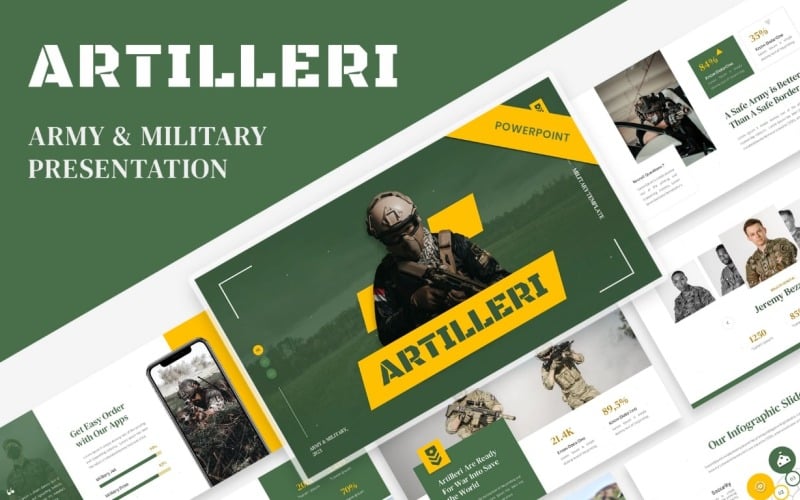artilleri military and army powerpoint presentation template original