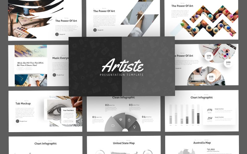 artiste art theme powerpoint template original