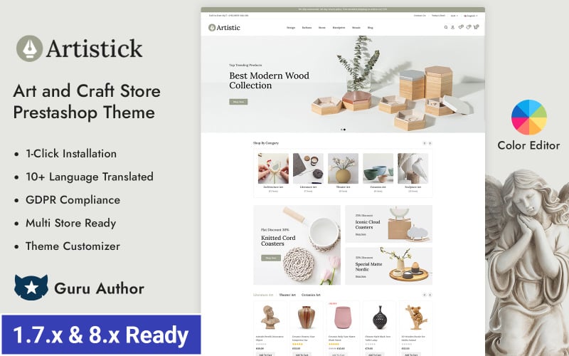 artistic handmade art and craft store prestashop theme original