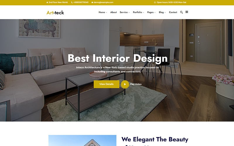 artteck best interior design wordpress theme original