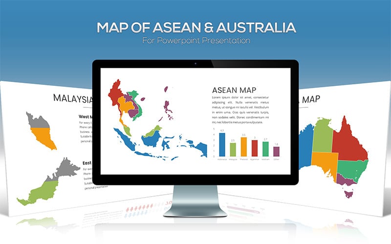asean australia maps for powerpoint template original