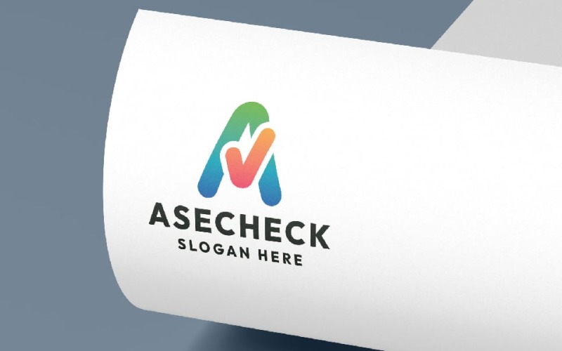 asecheck letter a logo template original
