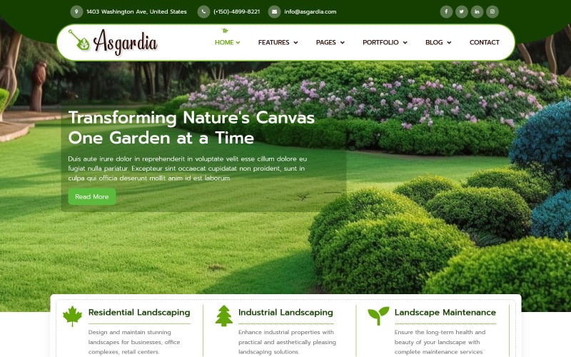 asgardia landscape design and gardening joomla and joomla template original
