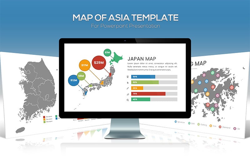 asia maps for powerpoint presentation powerpoint template original