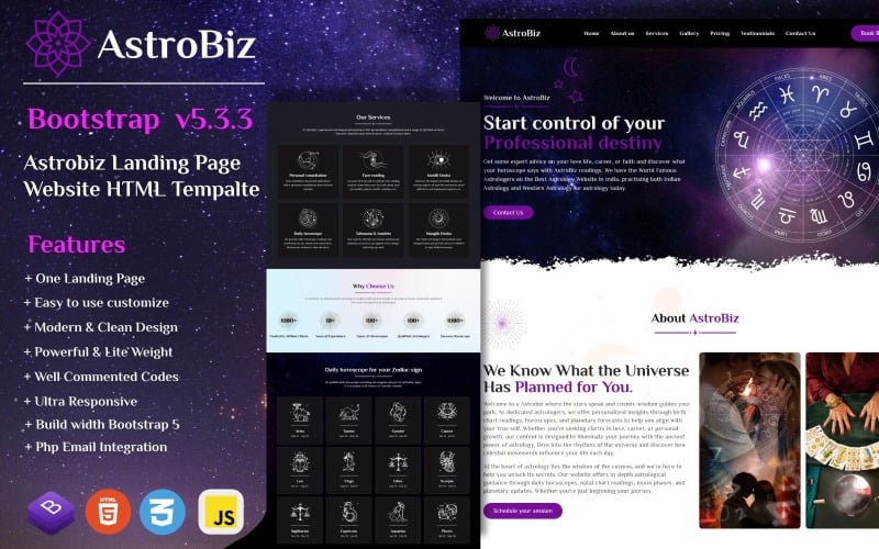 astrobiz global single page bootstrap html template for fortune tellers and astrologers worldwide original