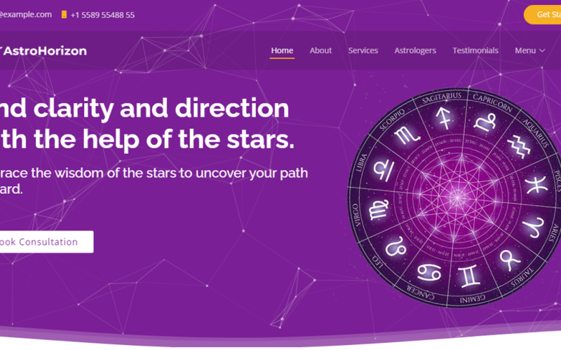 astrohorizon astrology html landing page template original