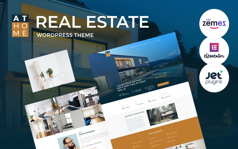 at home real estate wordpress elementor theme original