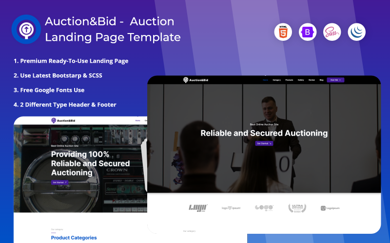 auctionampbid auction landing page template original