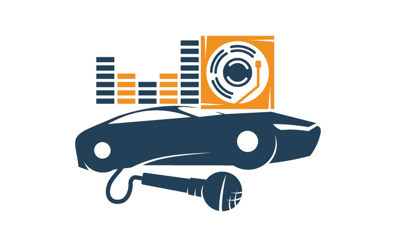 audio car logo graphic icon symbol vector template original