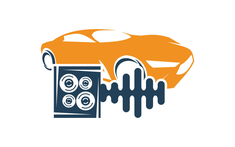 audio car logo icon symbol vector template original