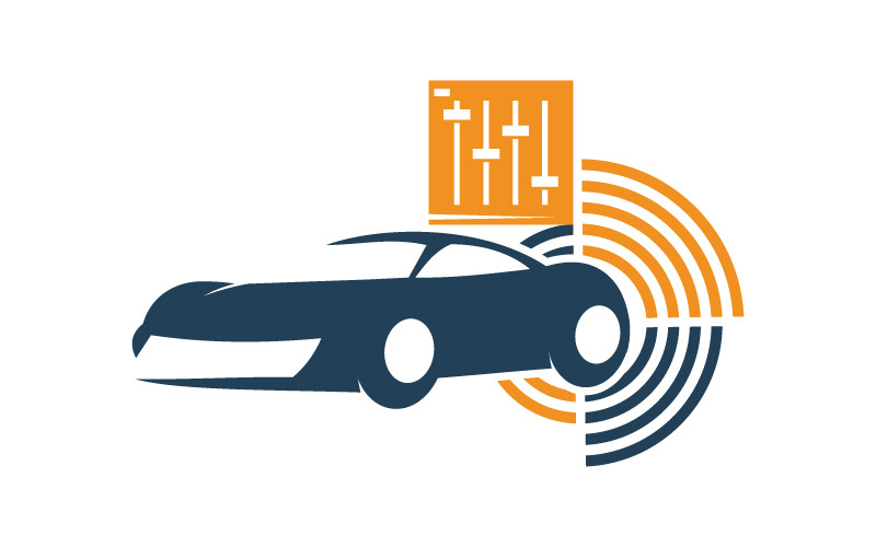 audio car logo symbol vector template graphic original