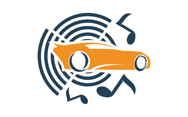 audio car logo template icon symbol vector original