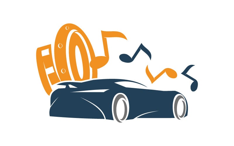 audio car logo template icon symbol original