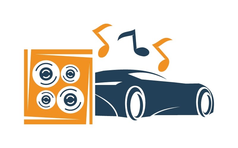 audio car logo template symbol original