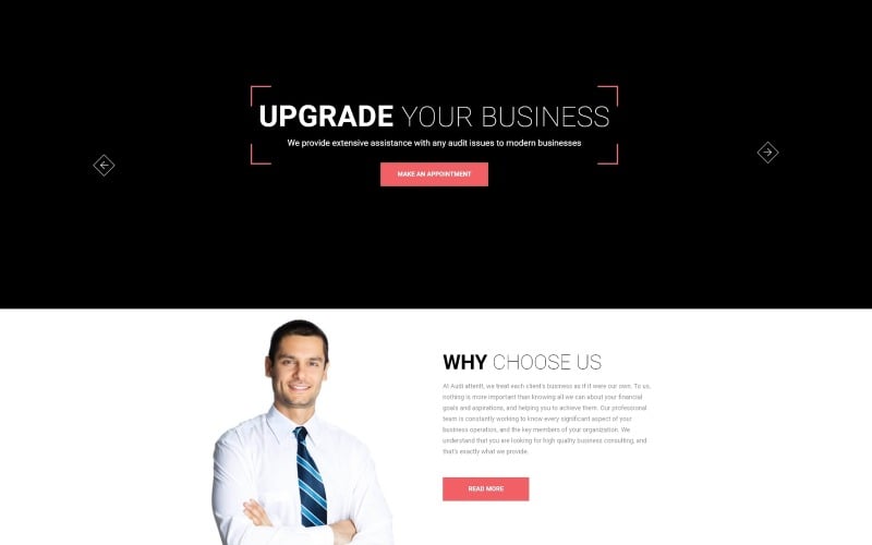 audit attent business audit html landing page template original