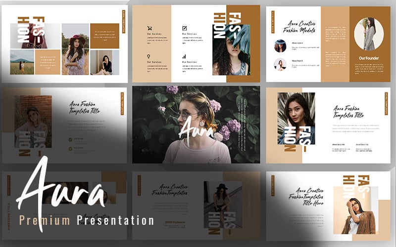 aura creative fashion powerpoint template original