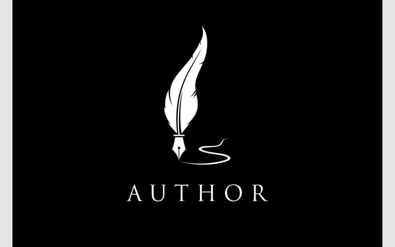 author feather quill pen logo original
