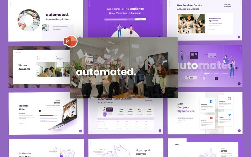 automated digital agency powerpoint template original