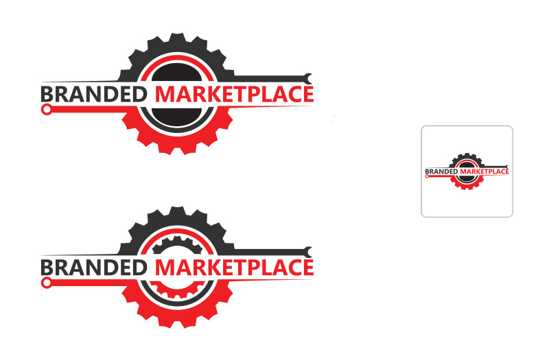 automobile company gear logo design template bundle original
