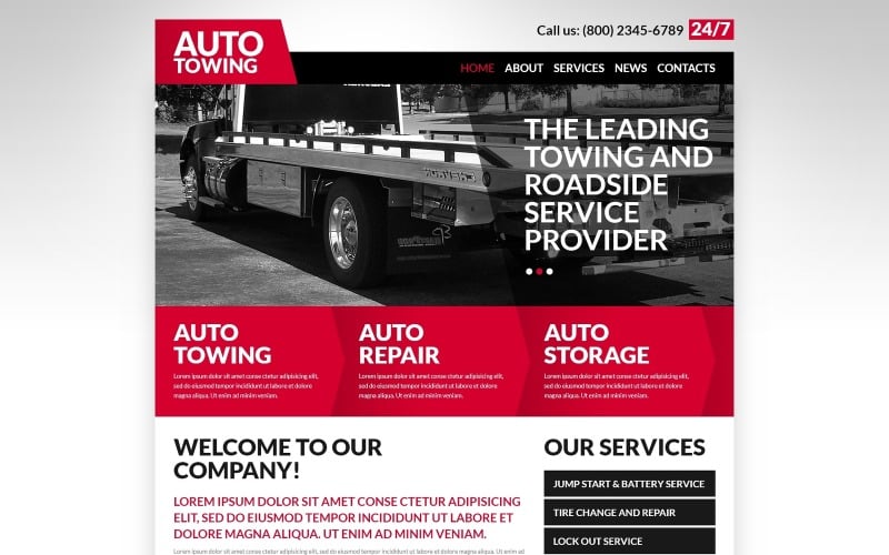 automobile towage joomla template original