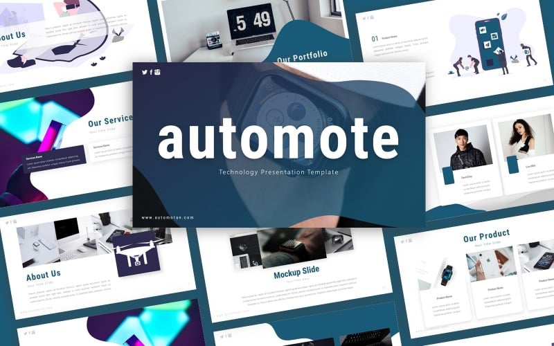 automote technology presentation powerpoint template original