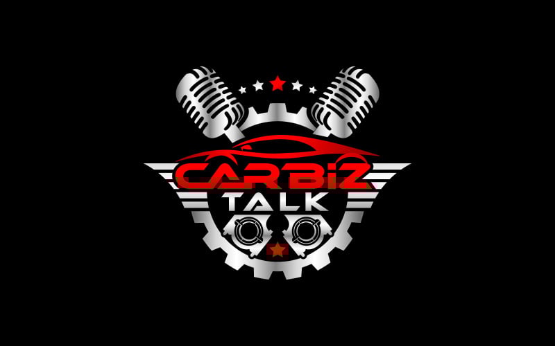 automotive car business talk podcast logo design original