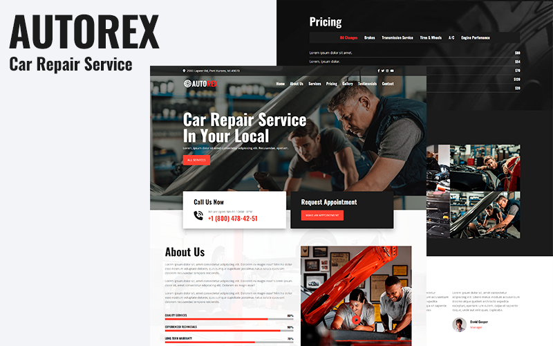 autorex car repair service html template original
