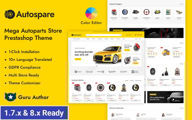 autospare automobile and auto parts store prestashop responsive theme original