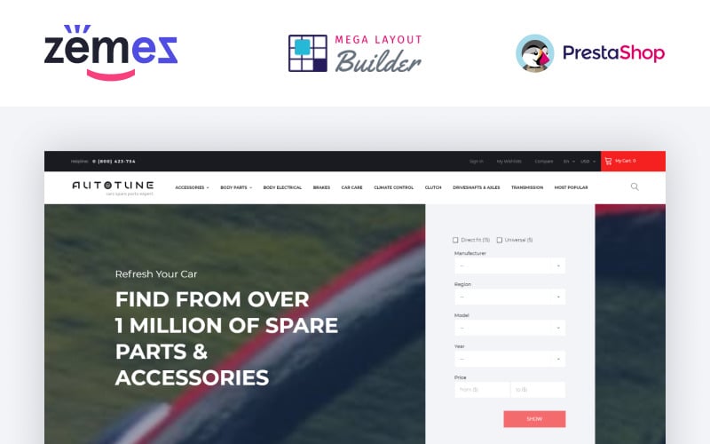 autotune auto parts ecommerce template prestashop theme original
