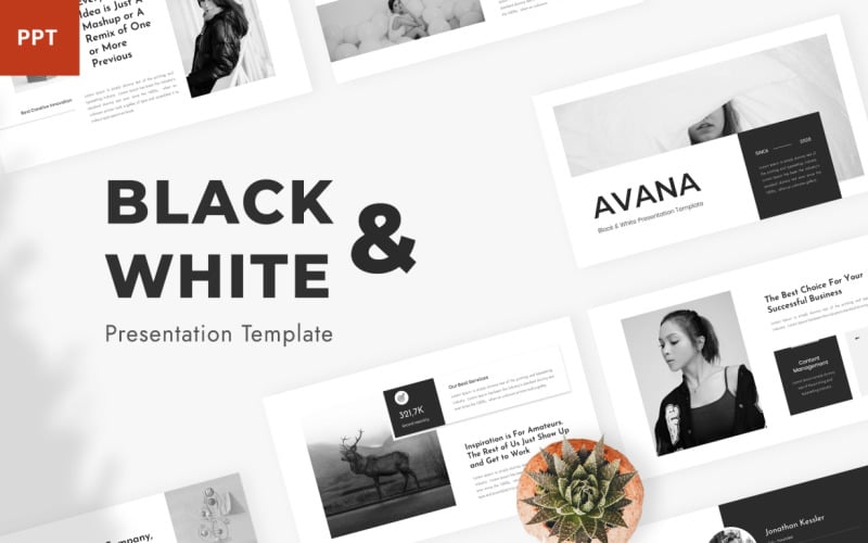 avana black and white powerpoint presentation original