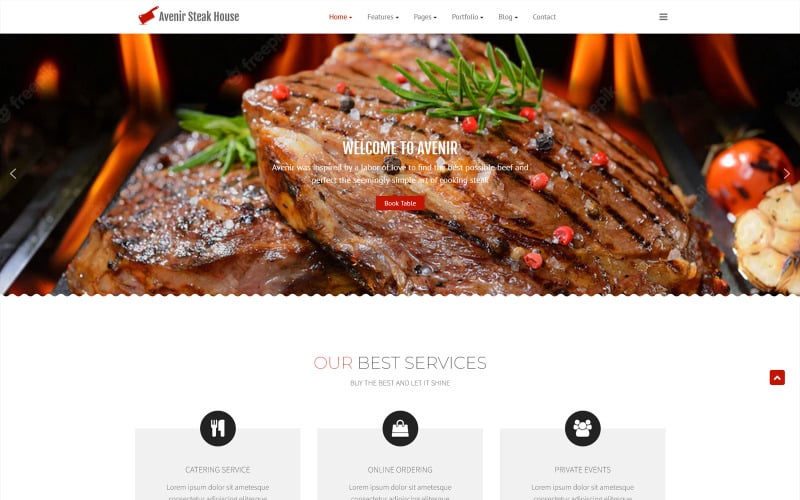 avenir steak house restaurant joomla and joomla template original