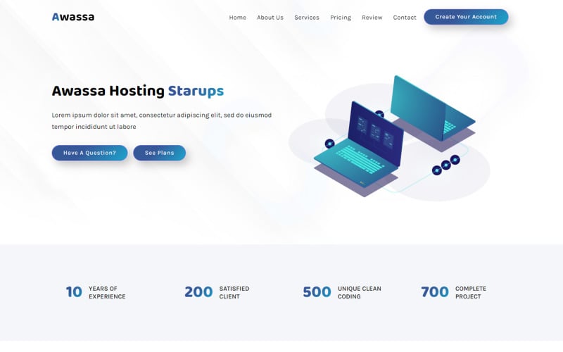 awassa domain amp hosting landing page template original