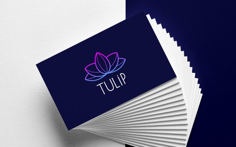 awesome tulip line minimal flower logo design original