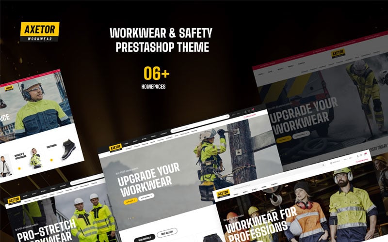 axetor elementor workwear amp safety prestashop template original