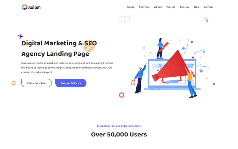 axiom seo agency amp digital marketing landing page template original
