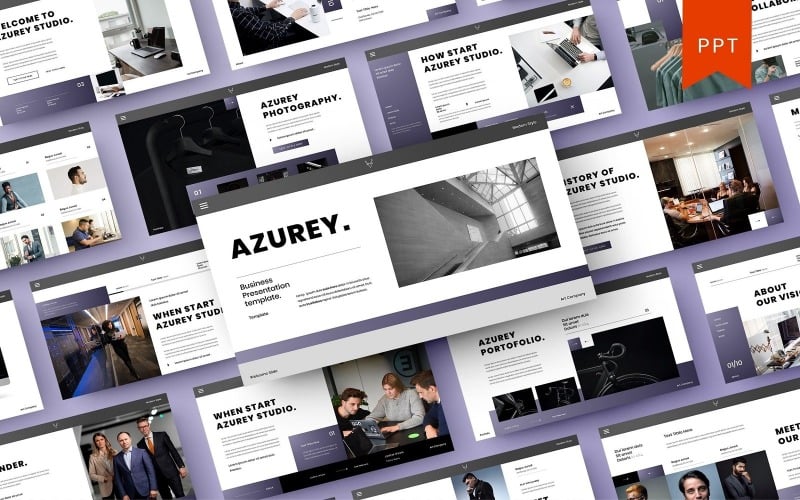azurey business powerpoint template original