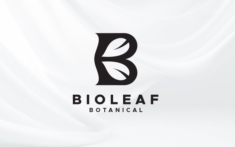 b letter gardening plant leaf logo design template original