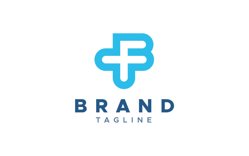 b letter mark medical plus logo design template original