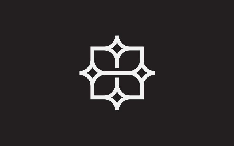 b star flower logo design template original
