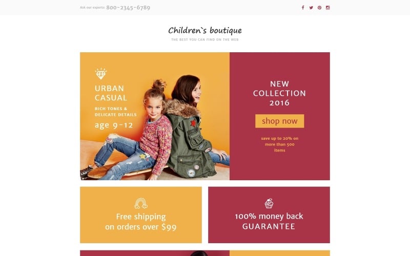 baby store responsive landing page template original