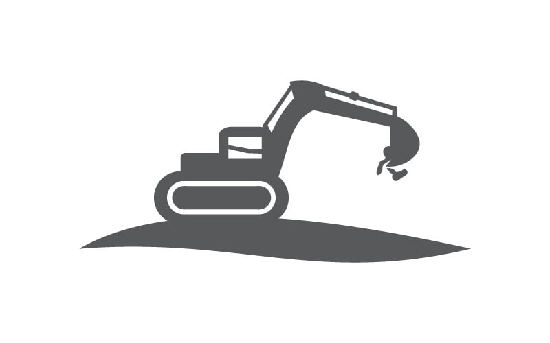 backhoe logo design template vector original