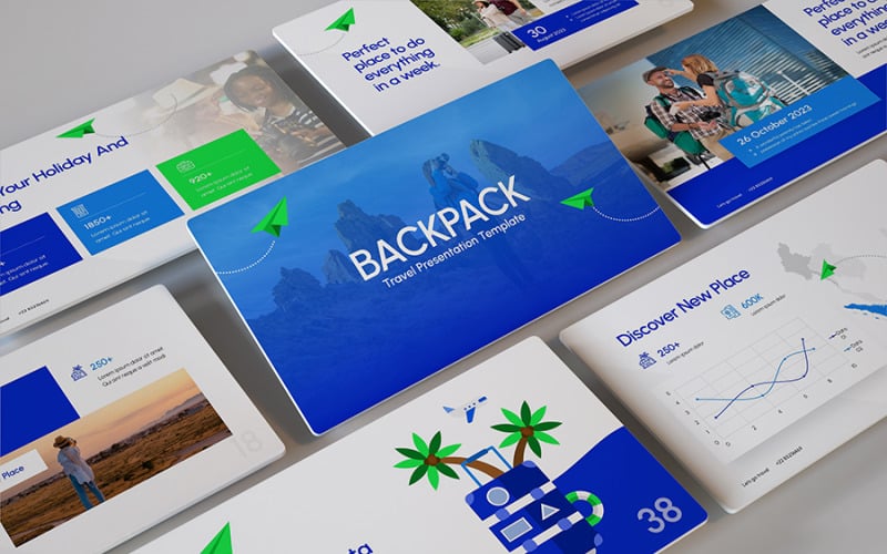 backpack travel creative powerpoint template original
