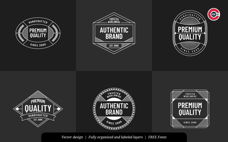 badges and logo designs with geometric style original