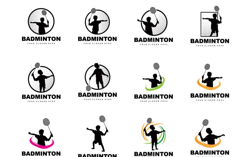 badminton logo simple badminton racket designv original