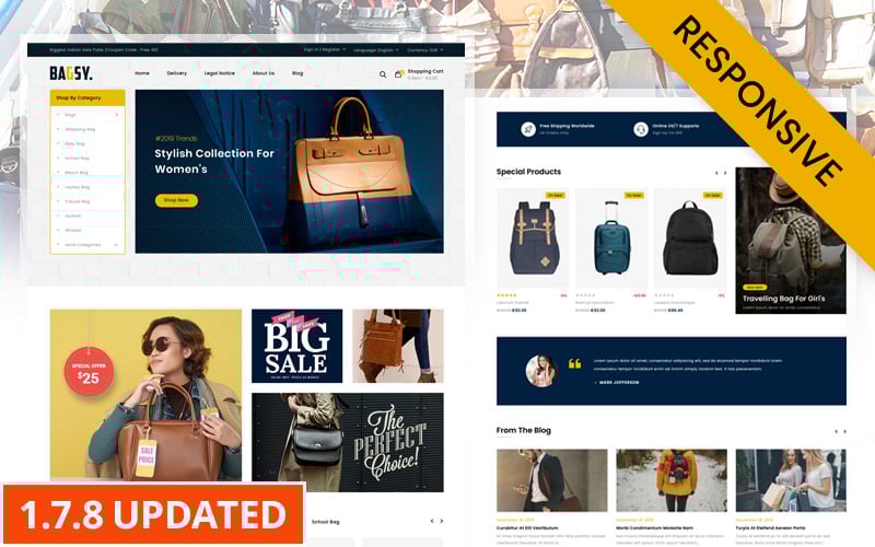 bagsy travel bag store prestashop theme original
