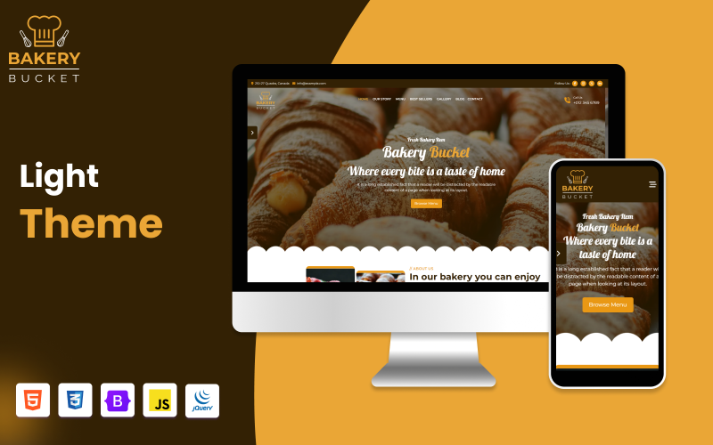 bakery bucket one page bakery html website template original